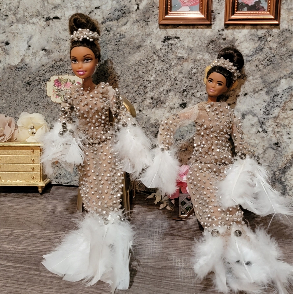 Special Order Mego Cher & Barbie Cher Feathered Dress